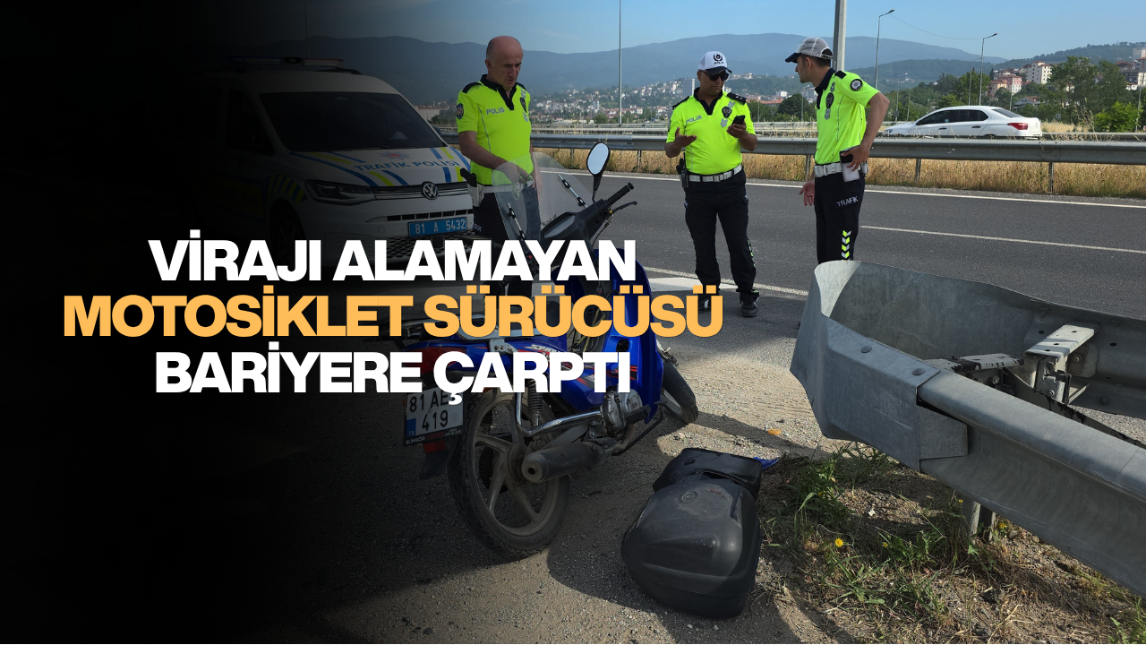 KAZADA MOTOSİKLET SÜRÜCÜSÜ YARALANDI