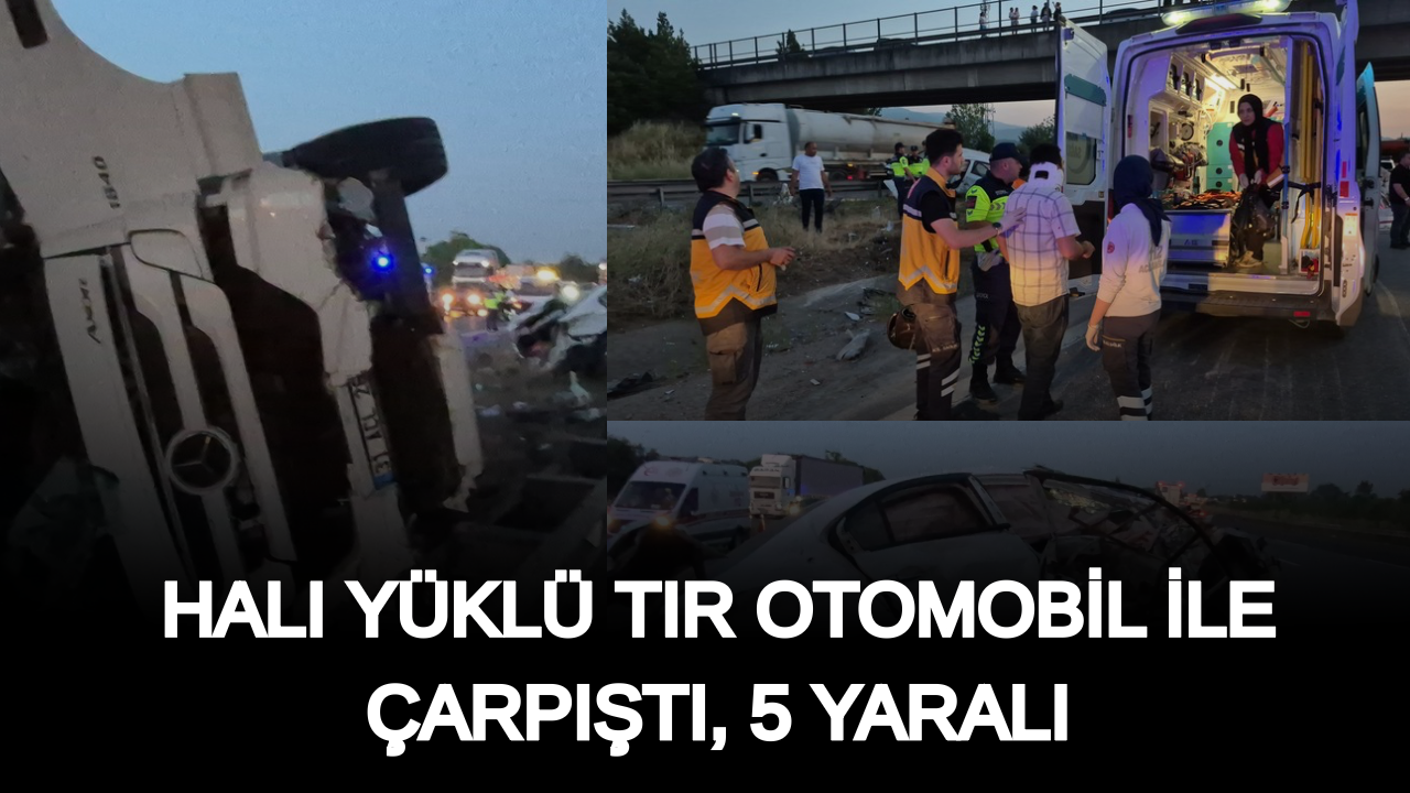 HURDAYA DÖNEN OTOMOBİLDEN 4 YARALI ÇIKTI