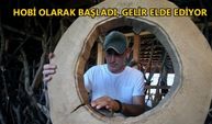 AĞAÇ PARÇALARINI SANAT ESERİNE DÖNÜŞTÜRÜYOR