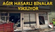 CAMİKEBİR MAHALLESİNDEKİ BİNANIN YIKIMINA BAŞLANDI