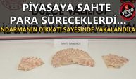 PİYASAYA SAHTE PARA SÜRECEKLERDİ: JANDARMANIN DİKKATİ SAYESİNDE YAKALANDILAR