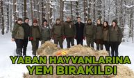 YABAN HAYVANLARINA YEM BIRAKILDI