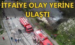 PREFABRİK YAPIDA ÇIKAN YANGIN İTFAİYE TARAFINDAN SÖNDÜRÜLDÜ