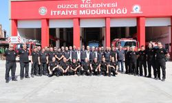 DÜZCE VALİSİ SELÇUK ASLAN İTFAİYE ERLERİ İLE BİR ARAYA GELDİ