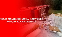 KAMYONET KASASINDAKİ MALZEMELER YERE SAÇILDI