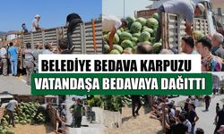 CUMAYERİ BELEDİYESİ 17 TON KARPUZ DAĞITTI