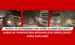 DÜZCE VE ÇEVRESİNDE KAR YAĞIŞI ULAŞIMI FELÇ ETTİ