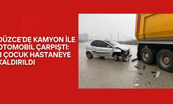 DÜZCE’DE KAMYON İLE OTOMOBİL ÇARPIŞTI