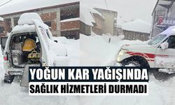 SAĞLIK EKİPLERİ ZORLU ŞARTLARDA HASTALARA ULAŞTI