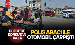 DÜZCE'DE POLİS ARACI İLE OTOMOBİL ÇARPIŞTI, 6 KİŞİ YARALANDI