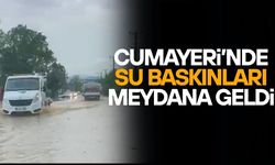 CUMAYERİ'NDE SU BASKINLARI MEYDANA GELDİ