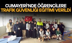 CUMAYERİ EMNİYETİNDEN ÖĞRENCİLERE TRAFİK DERSİ