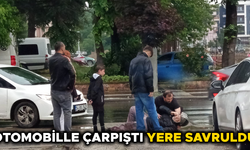 MOTOSİKLETLE OTOMOBİL ÇARPIŞTI:1 YARALI