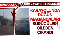 Düğün konvoyu sürücülerin tepkisini çekti