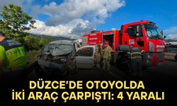 ARAÇTA SIKIŞAN YARALILAR İTFAİYE EKİPLERİNCE KURTARILDI