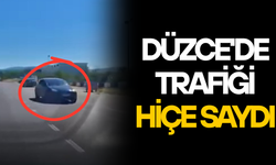 TERS ŞERİTTE TEHLİKE SAÇAN OTOMOBİL KAMERADA