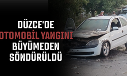 OTOMOBİLİN MOTOR BÖLÜMÜNDE YANGIN ÇIKTI