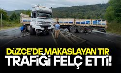 DÜZCE-ZONGULDAK YOLUNDA ULAŞIM DURDU