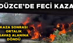 OTOBAN KÖPRÜSÜNDEN DÜŞEN TIR ALEV TOPUNA DÖNDÜ