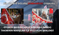 KIRMIZI-BEYAZA BÜRÜNEN OTOBÜSTE BAYRAM HAVASI ESTİ