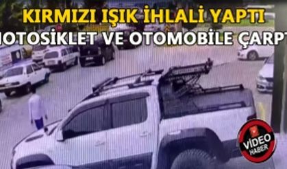 1 KİŞİNİN YARALANDIĞI KAZA GÜVENLİK KAMERASINDA