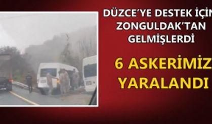 ASKERLERİ TAŞIYAN ARAÇ DÖNÜŞ YOLUNDA KAZA YAPTI