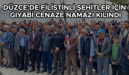 DÜZCE’DE FİLİSTİNLİ ŞEHİTLER İÇİN GIYABİ CENAZE NAMAZI KILINDI