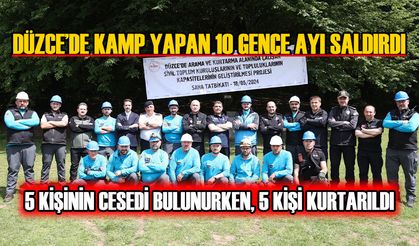 DÜZCE’DE KAMP YAPAN 10 GENCE AYI SALDIRDI