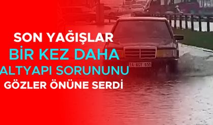 OLİMPİYAT KAVŞAĞINDAKİ YAN YOL SULAR ALTINDA KALDI