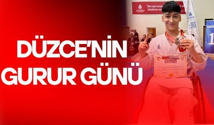 DÜZCELİ SPORCU AHMET KAYRA ÖDEMİŞ DÜNYA ŞAMPİYONU OLDU
