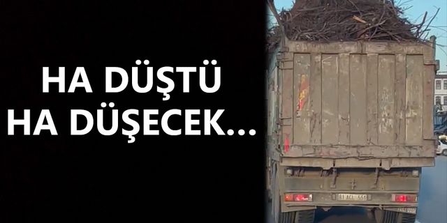 HAFRİYAT KAMYONU TRAFİKTE TEHLİKE SAÇTI…
