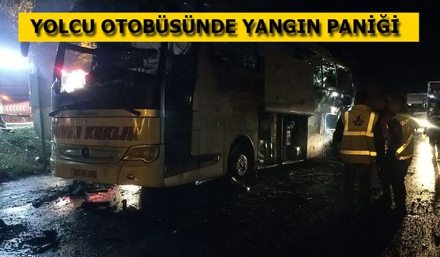 OTOBÜSÜN MOTOR KISMI ALEV ALDI