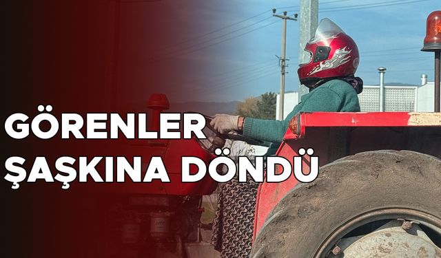 TRAKTÖR SÜRERKEN KASK TAKAN KADIN SOSYAL MEDYADA BEĞENİ TOPLADI