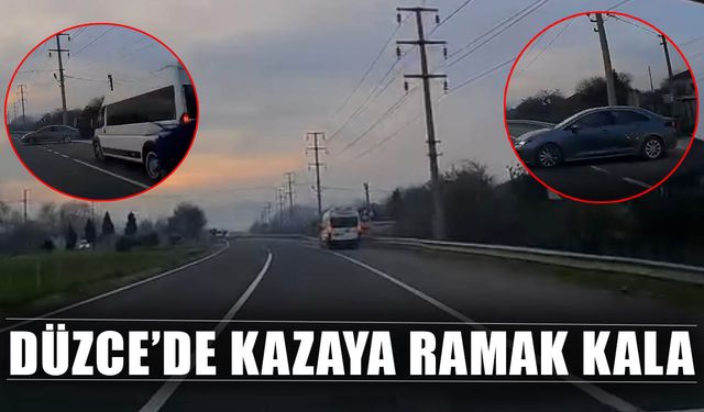 OTOMOBİLLERİN ÇARPIŞMAKTAN SON ANDA KURTULDUĞU ANLAR KAMERADA