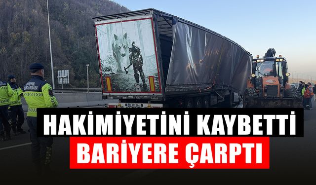 KAZA YAPAN TIR ULAŞIMI AKSATTI