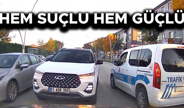 TERS ŞERİDE GİREREK İLERLEDİ