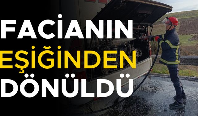 YOLCU OTOBÜSÜ ALEVLERE TESLİM OLDU…