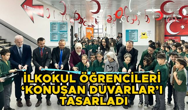 İLKOKUL ÖĞRENCİLERİ ‘KONUŞAN DUVARLAR’I TASARLADI