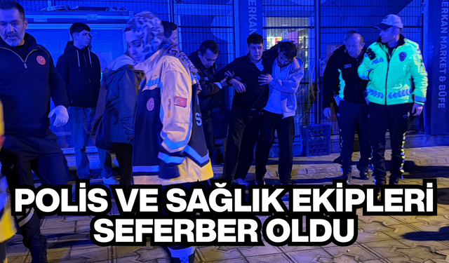 YARALI MOTOSİKLET SÜRÜCÜSÜ ZOR DA OLSA AMBULANSA BİNDİRİLDİ