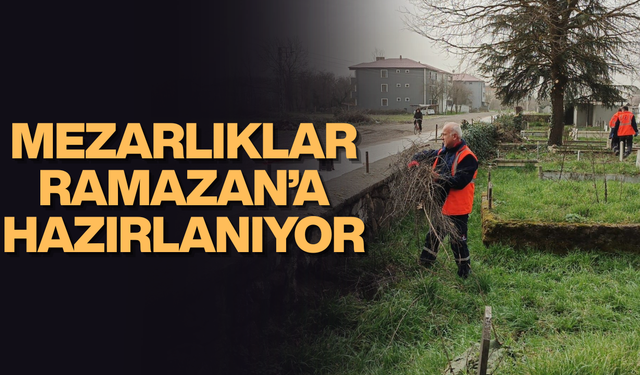 DÜZCE BELEDİYESİ EKİPLERİ MEZARLIKLARDA BAKIM ÇALIŞMASI YAPIYOR