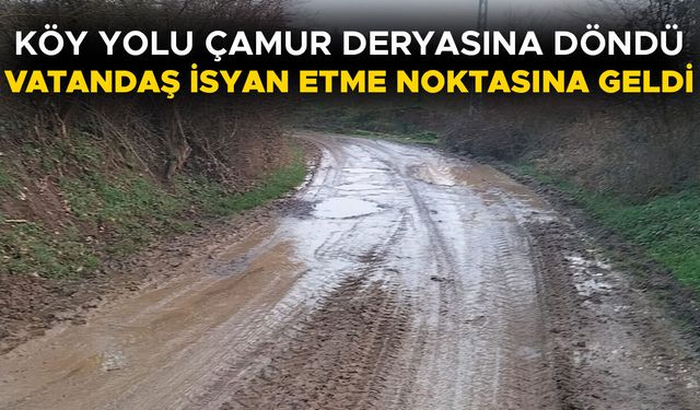 “CUMAYERİ BELEDİYESİNİN KAMYONLARI YOLU BU HALE GETİRDİ”