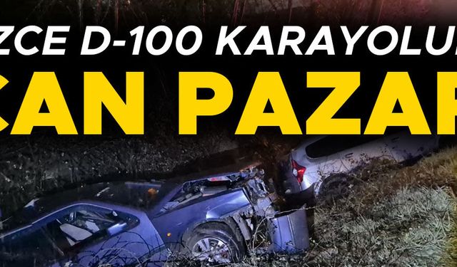 KAZA YAPAN 2 OTOMOBİL KANALA UÇTU: 6 KİŞİ YARALANDI