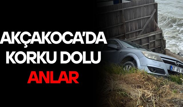 EL FRENİ ÇEKİLMEYEN ARAÇ KAYALIKLARA DÜŞTÜ