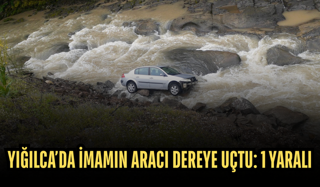ARAÇ DEREYE SAVRULDU, SÜRÜCÜ HASTANEYE KALDIRILDI