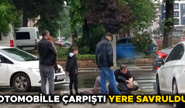 MOTOSİKLETLE OTOMOBİL ÇARPIŞTI:1 YARALI