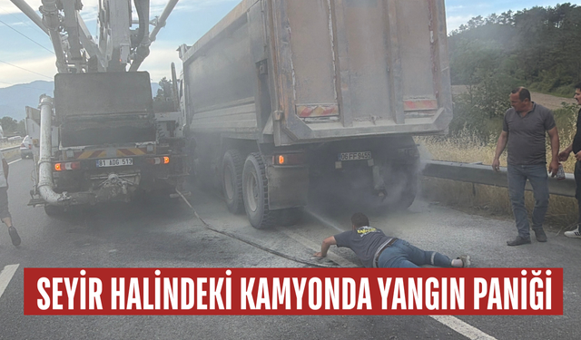 BETON POMPASI VE MİKSER SÜRÜCÜLERİ ALEVLERE ZAMANINDA MÜDAHALE ETTİ