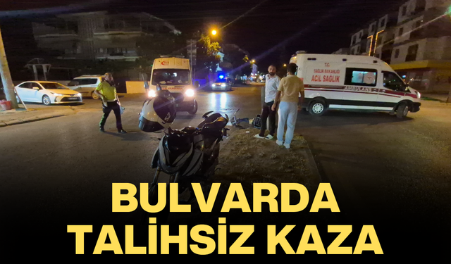 BİSİKLET İLE MOTOSİKLET YOLUN ORTASINDA ÇARPIŞTI