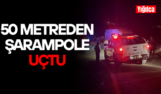 TAKLA ATAN OTOMOBİLİN SÜRÜCÜSÜ EKİPLERCE KURTARILDI