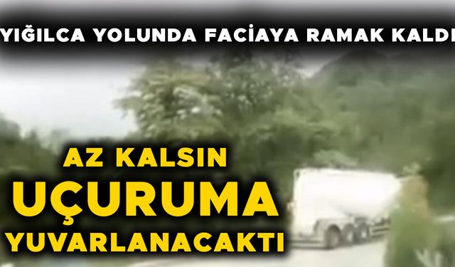 TIR ÖNCE MAKAS ATTI, SONRA YOLUNA DEVAM ETTİ