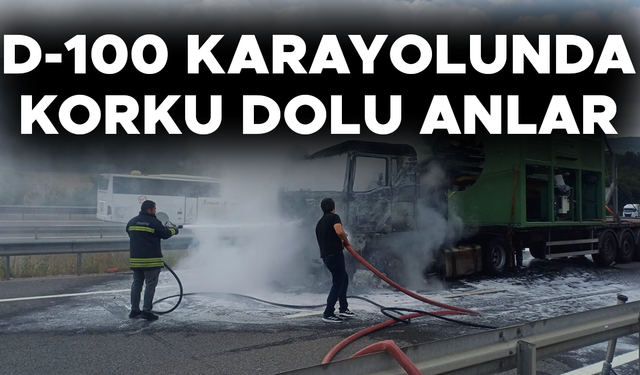 SEYİR HALİNDEKİ TIR ALEV TOPUNA DÖNDÜ